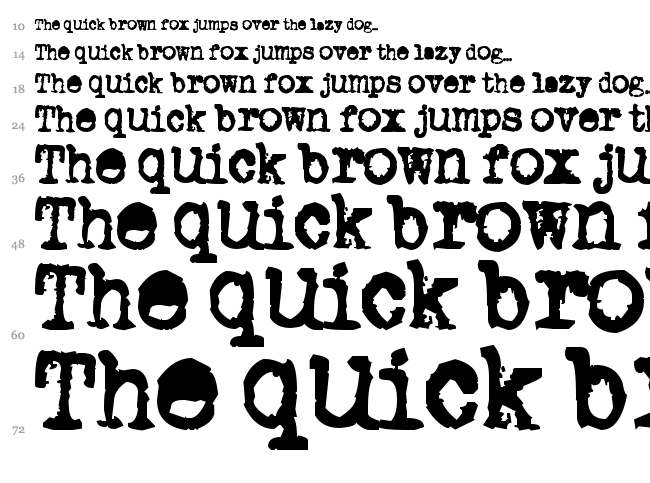 Old Typewriter font waterfall